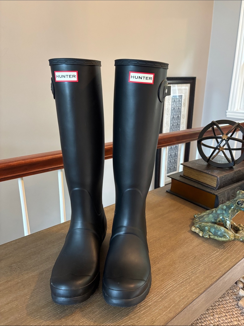 Hunter Tall Matte Black Rain Boots size 8